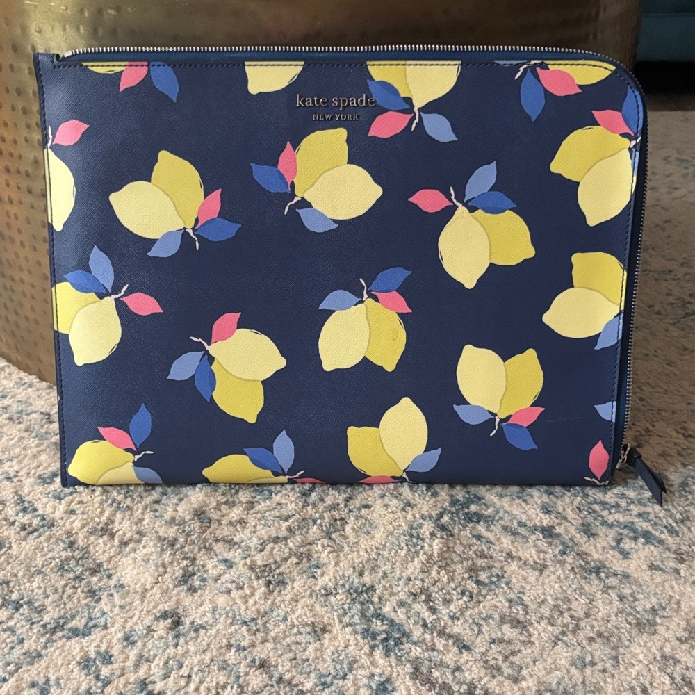 kate spade navy lemon print laptop sleeve
